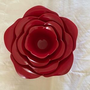 Zak! Designs Flower Nesting bowls, stackable, Red, set of 4, melamine